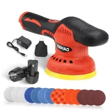  - 5 Inch Cordless Car Buffer Polisher with 2PCS 12V 2000mAh Rechargeable 