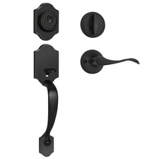Matte Black Front Door Handle and Deadbolt Set, Front Door Lock Set, Weather ...