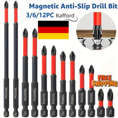 Magnetic Screwdriver Bit Set S2 Steel Impact Drill Bits 3/6/12PCS