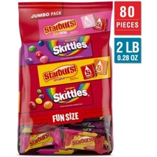 Skittles Starburst Fun Size Chewy Candy Variety Bag - 32.28oz Jumbo Pack