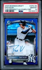 2025 BOWMAN DRAFT CHROME PROSPECT AUTO #CPA-DK DAX KILBY 029/250 PSA 10