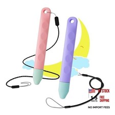 Kid-Friendly Tablet Stylus with Tether, 2 Pack of Pink and Purple Kids Stylus