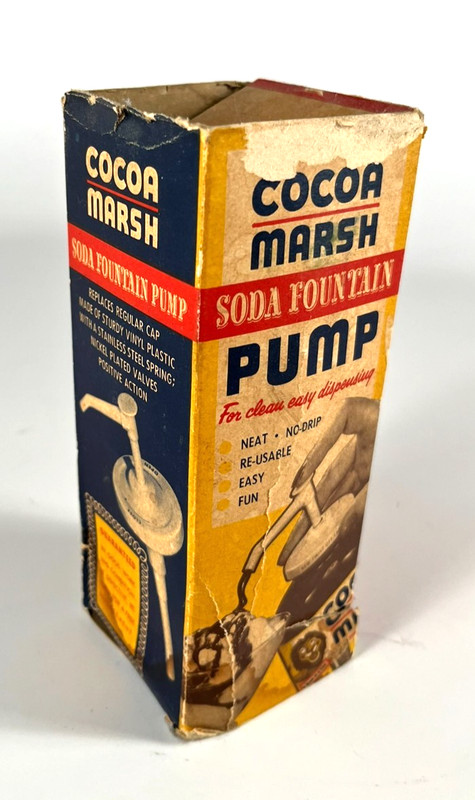 1960s Cocoa Marsh Soda Fountain Pump  Mail in Prize - Yellow Blue Red White