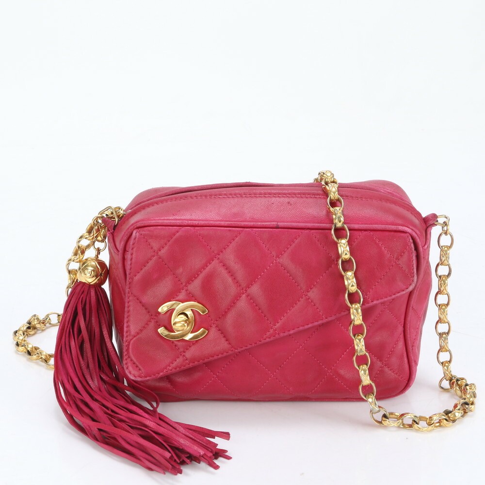 Chanel Cereal Matelasse Lamb Leather Chain Tassel Shoulder Bag