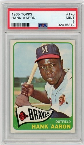 1965 Topps Baseball Hank Aaron #170 psa 9 and 1957 Topps Ed Bailey #128 PSA 7