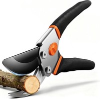 Bypass Garden Secateurs, 8.5 Professional Pruning Shears, Heavy, Sunset Orange