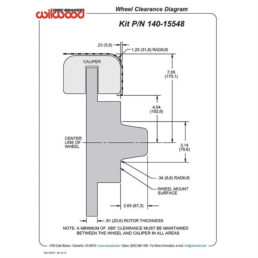 Wilwood 140-15548-DR Fits Chevy Dynalite Big Front Brake Kit - Image 4 of 4