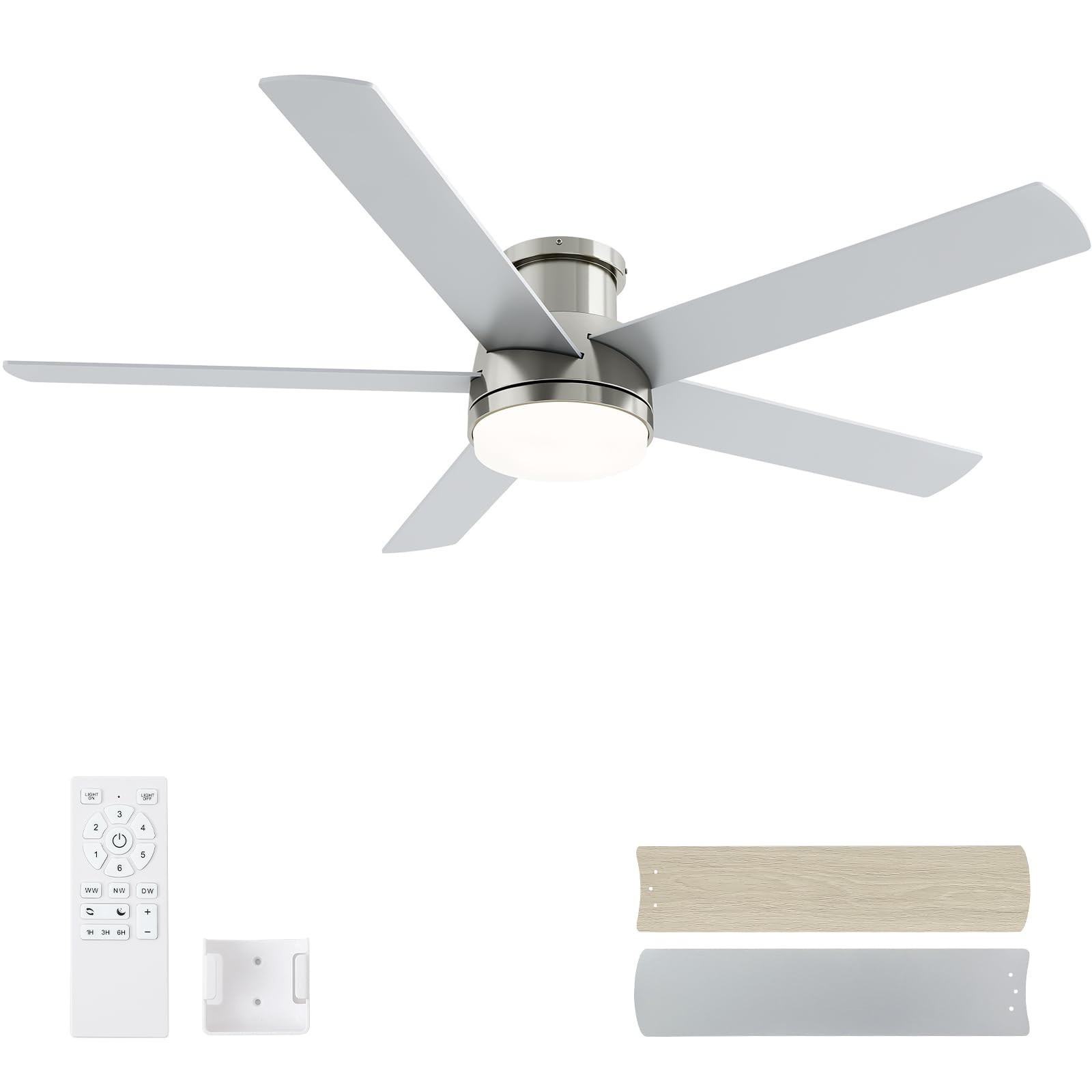 Ceiling Fan With Light, Flush Mount And Remote Control...