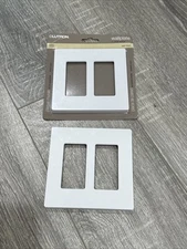Lutron CW-2-WH Claro 2-gang Wall Plate - White- Satin Finish - 2 Plates Included