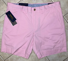 Polo Ralph Lauren Mens 36 Stretch Classic Fit 7" Shorts Pink w/ Blue Pony NWT