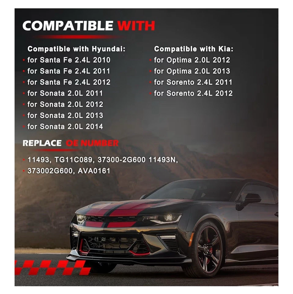 Alternator 11493 For Hyundai Santa Fe 2010-12 For Kia Optima 2012-13 L4 2.4L - Image 2 of 4