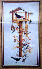 Fall birds in feeder Permin Scandinavian cross stitch pattern