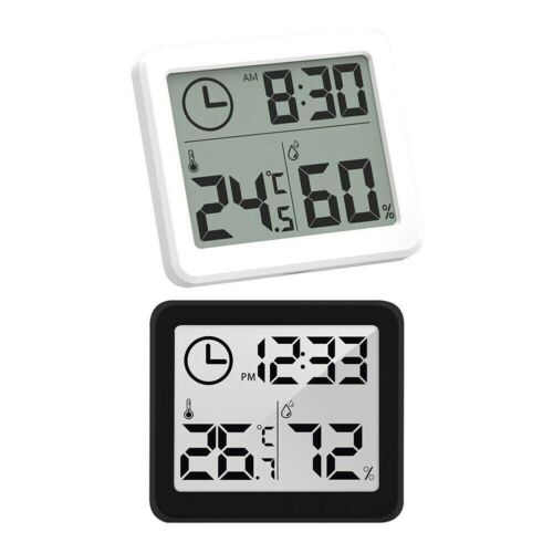 Mini Thermometer Hygrometer Table Clock Wall Clock Kitchen Time Date Digital - Picture 1 of 43