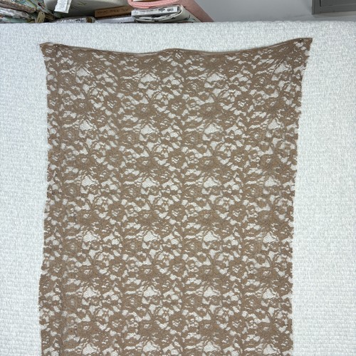 Soft Lace Sewing Fabric Scalloped Edge Nude-Brown 146cm x 79cm Dress Making - Picture 2 of 6