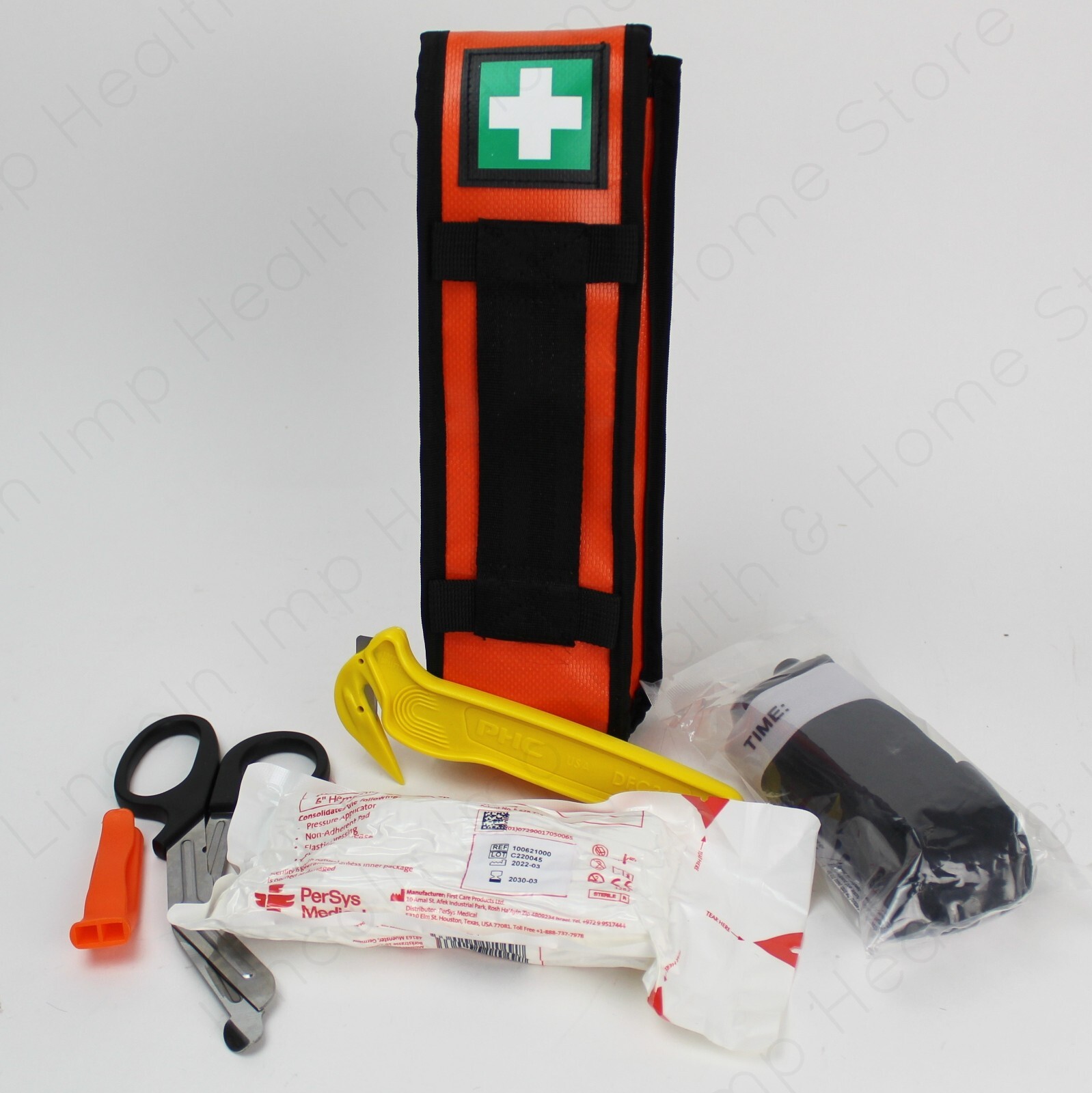 Arborist Critical Injury Quick Release First Aid Kit with Trauma Wound Dressing.
