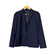 J.Crew 1035 Navy Blue Super 120's Single Button Wool Blazer Size 0