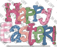 Happy Easter Sublimation Transfer Ready to Press