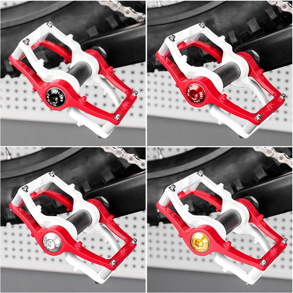 2x Bike Pedal Cover Fahrrad Aluminium Legierung M14xP10 Schwarz/Rot