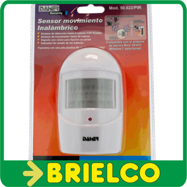 SENSOR MOVIMIENTOS INFRARROJOS PIR INALAMBRICO PARA ALARMA BD3434 BRIELCO BD4000