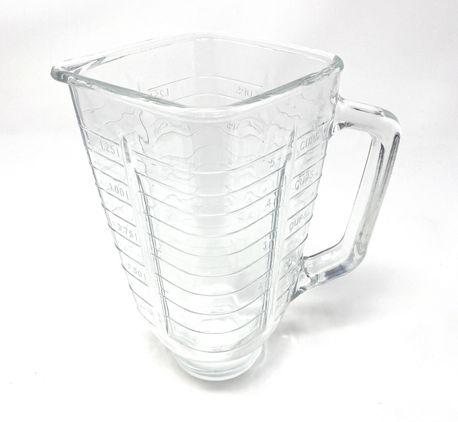 5-Cup Glass Square Replacement Blender Jar, 4.5" Top, Compat