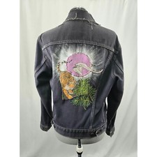 Custom Distressed Denim Levis Trucker Jacket Jean 90s Grunge Patchwork Painted