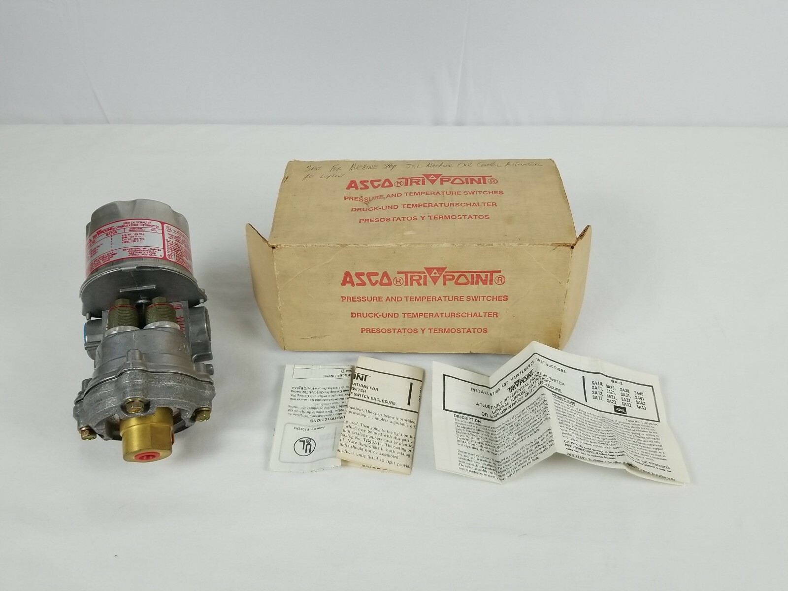 Asco Tripoint Adjustable Differential Pressure & Temperature Switch