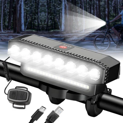 MARKENLOS Super Bright 8 LED Bike Light USB Rechargeable Bicycle Front Headlight Waterprof