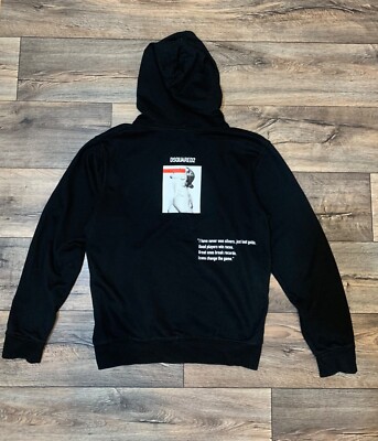 関税込 DSQUARED2 Ibra Hooded Sweatshirt Dsquared2 ICON Ibrahimovic Rare Men's Black Hoodie | eBay