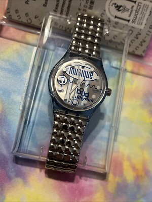 🔥 New Vintage 1996 SLN104 TAKE THE RHYTHM MUSICAL Swatch Watch