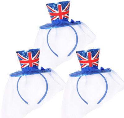 PACKUNG UNION JACK MINI HUT SCHLEIER BRITISH VE DAY PARTY KOSTÜM PAKET