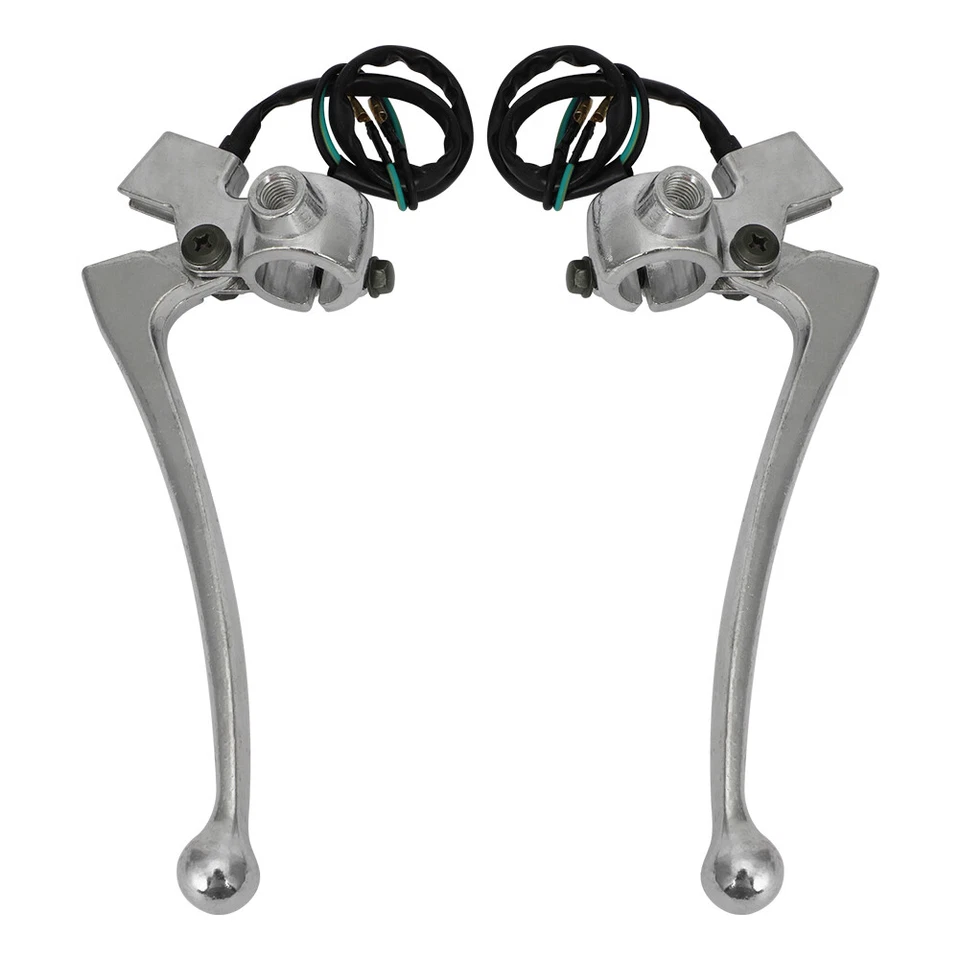 For Yamaha Honda Tipped Motorcycle Lever Perch Set Clutch+Brake 7/8" Handlebars - Image 2 of 4