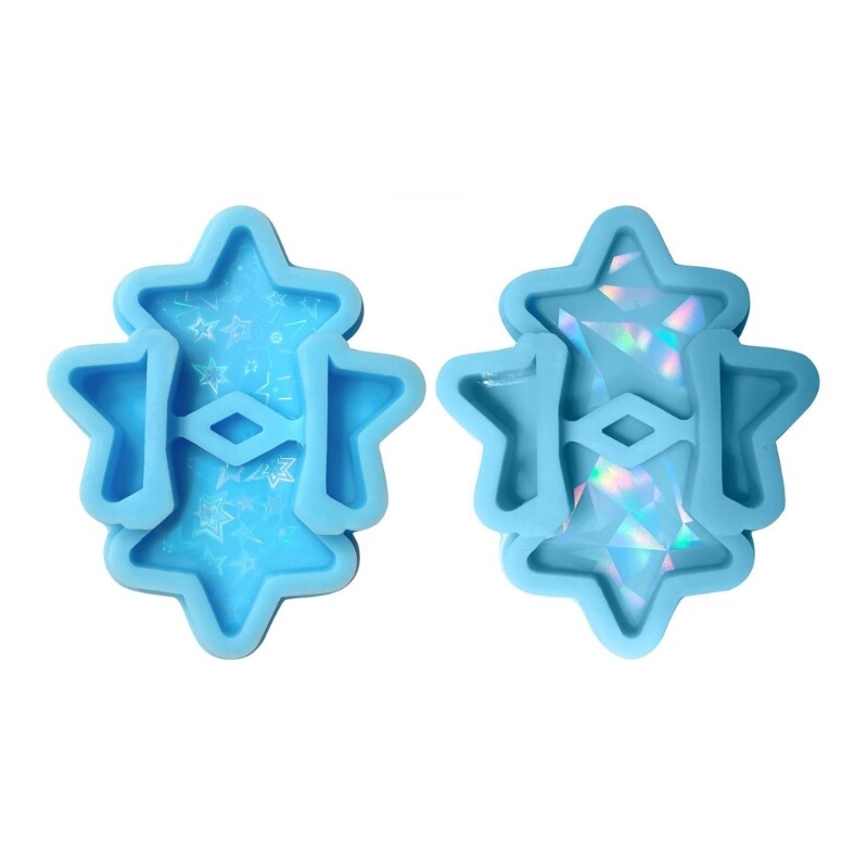 Straw Topper Resin Mold Holographic Star Epoxy Casting for Straw Decor