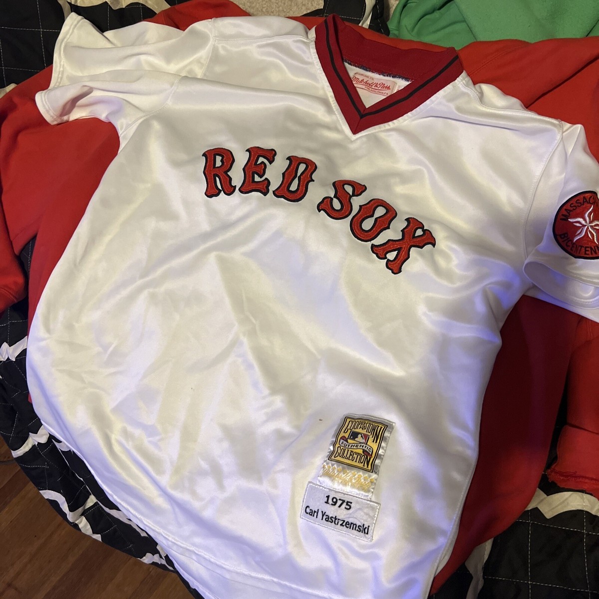 Authentic Mitchell & Ness 1975 Boston Red Sox Carl Yastrzemski