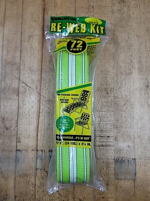 Vtg Wellington Brand Re-Web Kit 72 Feet Lime Green White Unopened Sealed NOS
