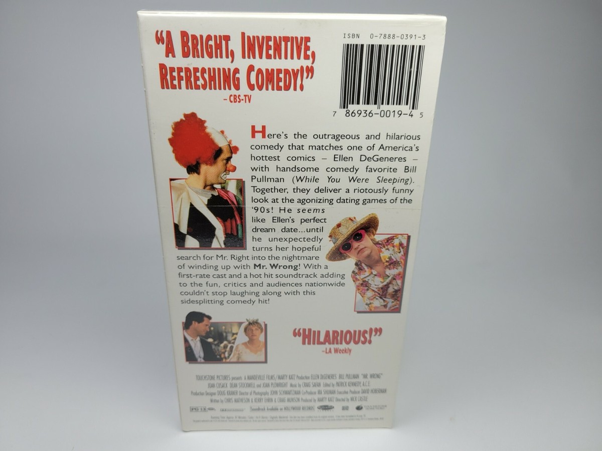 Mr. Wrong VHS Ellen DeGeneres, Bill Pullman, Joan Cusack, Nick