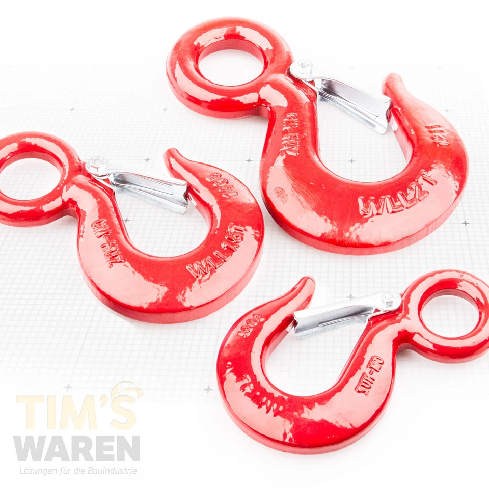 TIM'S WAREN Lasthaken Ösenlasthaken Haken mit Öse Kettenhaken Ösenhaken Hebehaken 500-5000kg