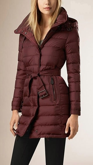 NWT Burberry Womens Winterleigh Down Puffer Coat Jacket Deep