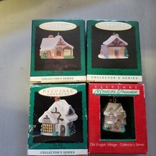 Hallmark "Old English Village" Miniature Ornaments - Set of 4