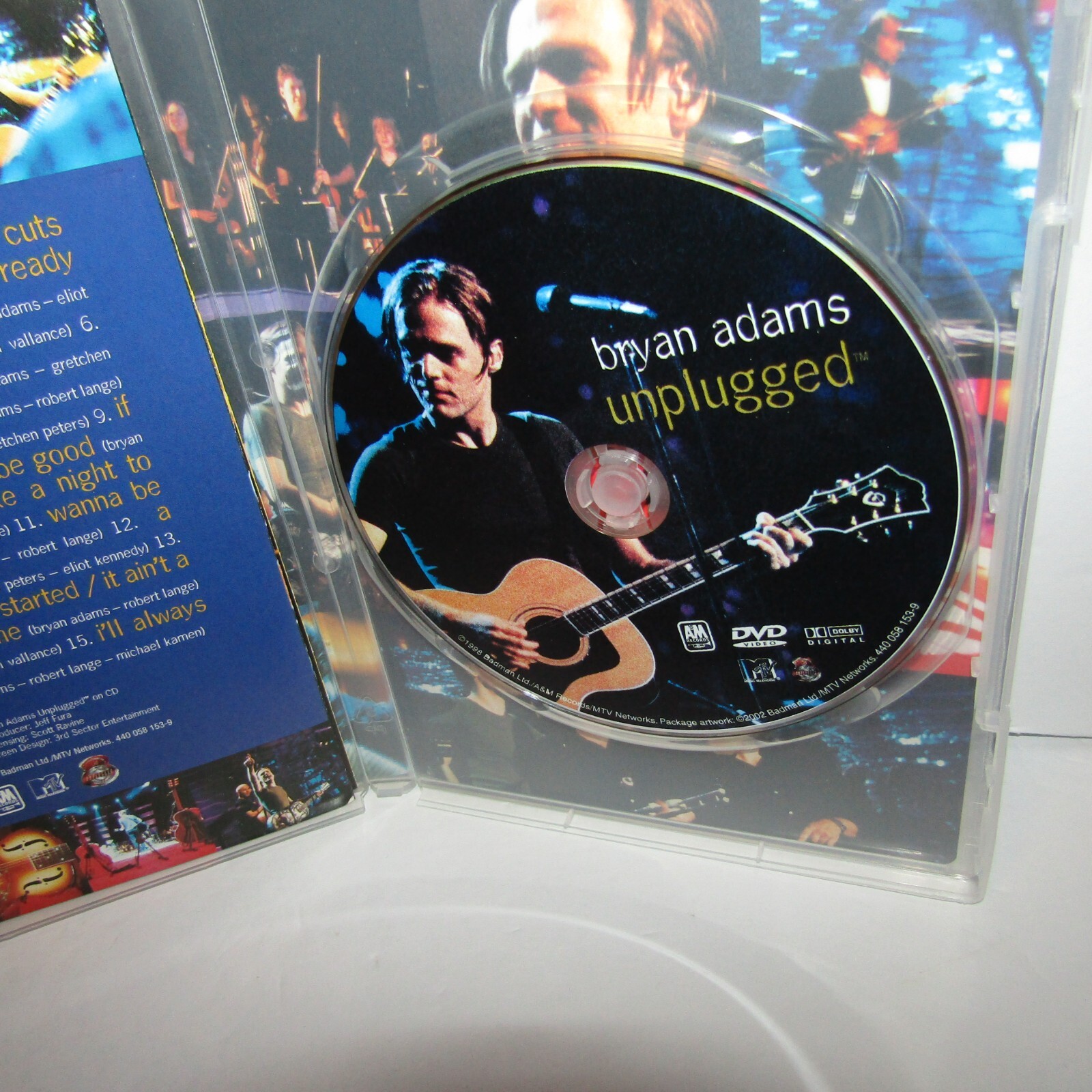 Bryan Adams Unplugged DVD Summer of '69 Cuts Like A Knife Heaven Back