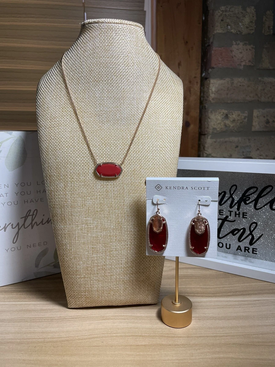 Kendra Scott Emmy Dylan Cherry red Illusion in Rose Gold HW eBay