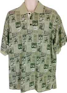Palm Island Clothing Co. Men's Polo Shirt Sz Large Hawaiian Tropical Green | eBay