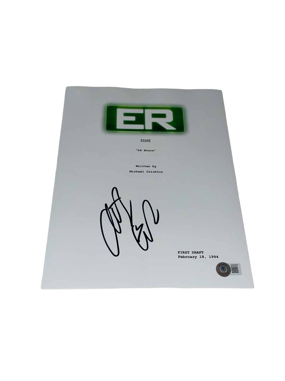 Anthony Edwards Autographed Signed ER PILOT Full TV Script Screenplay BAS COA B 