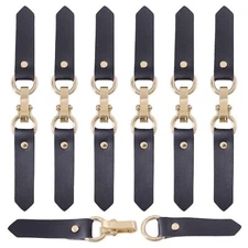 6 Pcs Leather Coat Buckle Toggle Closure Button Black Leather Snap Sew on Tog...