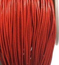 10 Yards Genuine Leather Cord Round Red Size 2mm Jewelry Supplies