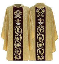 Gold/red Gothic Chasuble with stole Vestment Or Casulla Dorada/roja 787AGC26