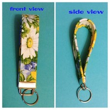 NEW 1" Custom Quilted Fabric Wristlet Key Fob key chain FREE shipping