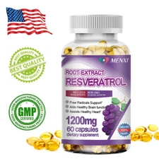 For Anti Aging Antioxidant Natural Supplement Resveratrol Capsules 1200MG MX