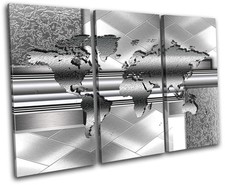 Abstract  World Map Maps Flags TREBLE TOILE murale ART Photo Print