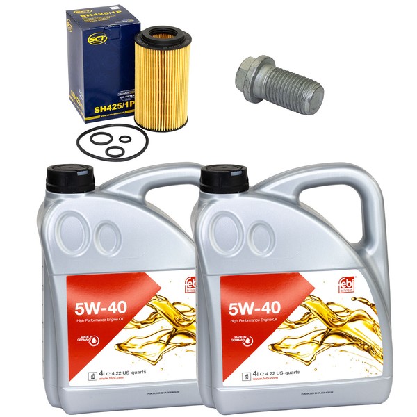 MotoröL Set Febi SAE 5W-40 8 Liter + ÖLfilter + Schraube FüR Mercedes Sprinter-image