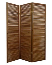 Biombo Turbo de madera marron de 3 paneles